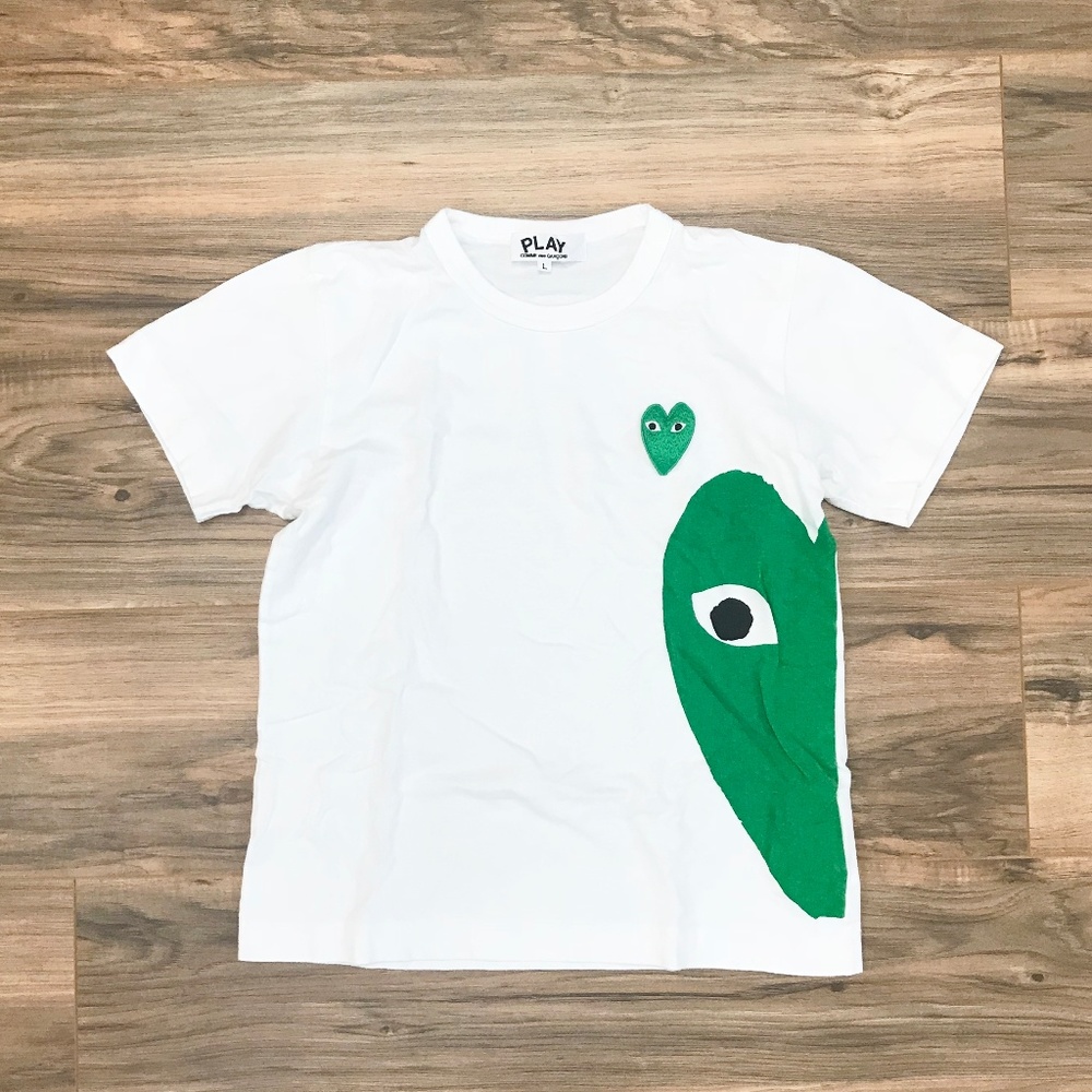 COMME des GARCONS PLAY T-Shirt White Cotton Green